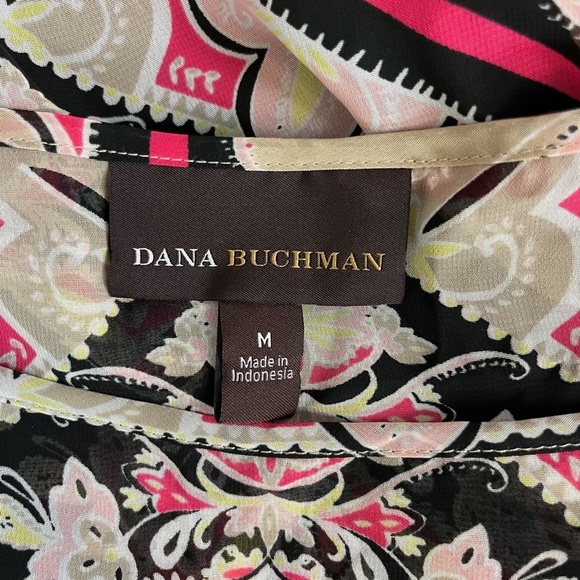 DANA BUCHMAN Oversized Top Black Pink Dolman Sleeve Lined Flowy Top Shirt sz M - Picture 15 of 16